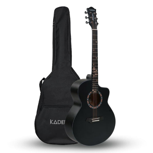 Kadence Frontier FR77 40 Inch Acoustic Guitar Black with Bag