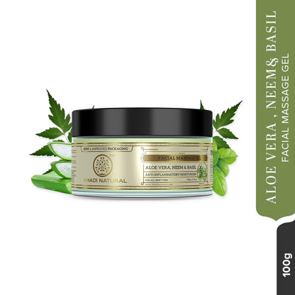 Khadi Herbal Ayurvedic Aloevera Neem And Basil F. Mass.Gel - PUSHMYCART