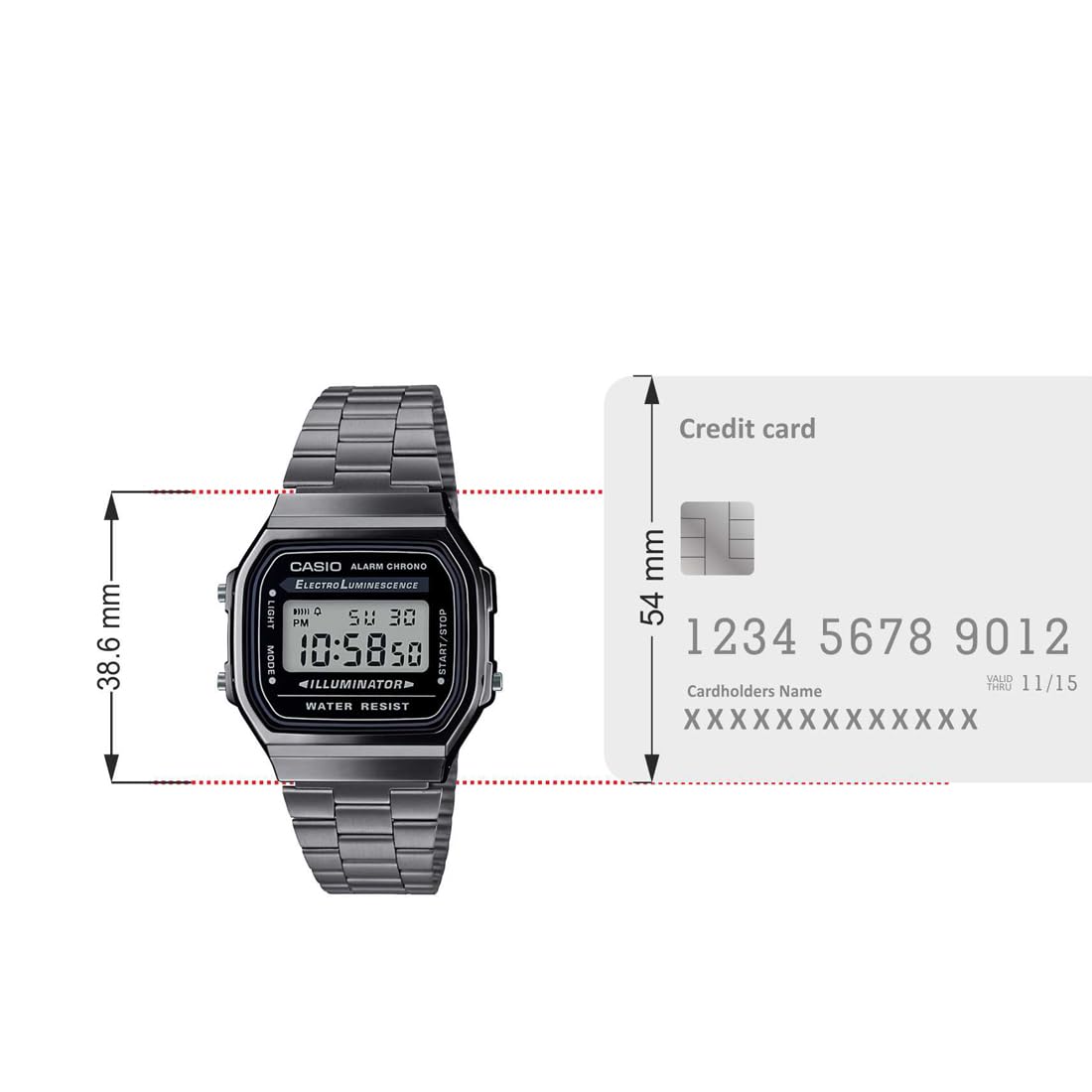 Casio Vintage Series Digital Black Dial Unisexs Watch-A168WGG-1ADF