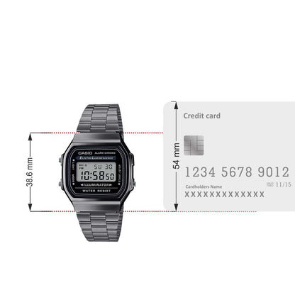 Casio Vintage Series Digital Black Dial Unisexs Watch-A168WGG-1ADF