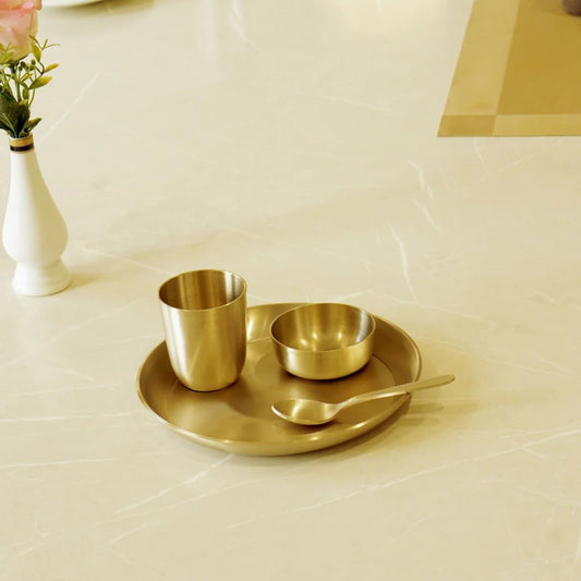 Bronze Baby Dinner Thali Set - PUSHMYCART