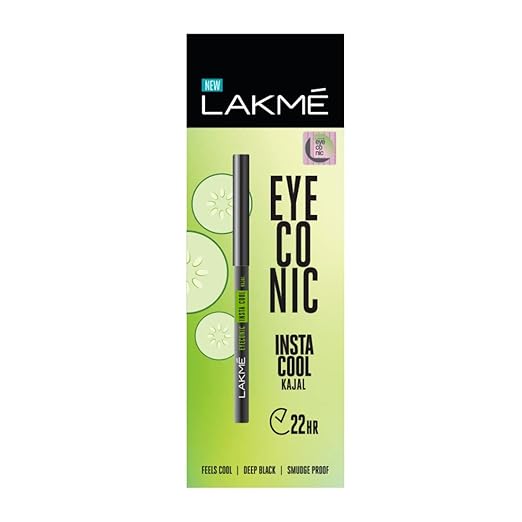 LAKMÉ Eyeconic Insta Cool Pencil, Glossy Kajal | Black - PUSHMYCART