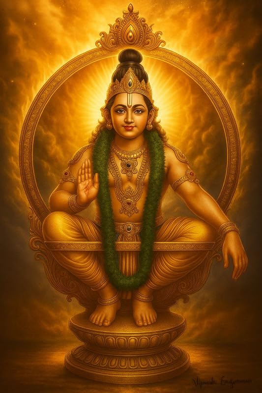 BM Traders Lord Ayyappan Digital Print Artwork Frame 11 x 14 Inch