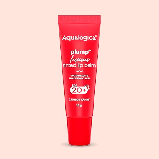 Aqualogica Crimson Candy Plump+ Luscious Tinted Lip Balm 10 g | Pack of 3