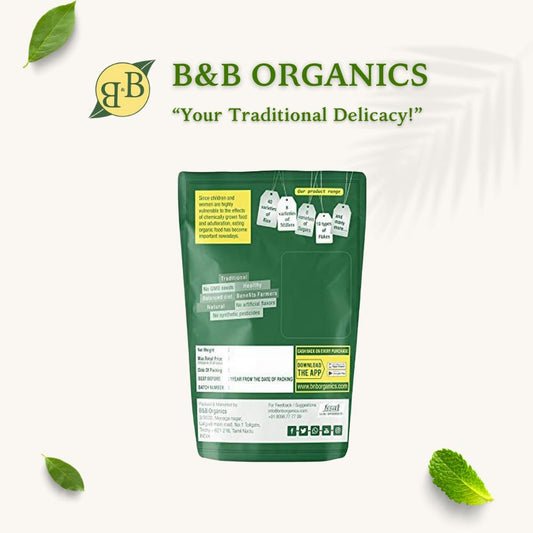 B and B Organics Gobindobhog Rice back of pack