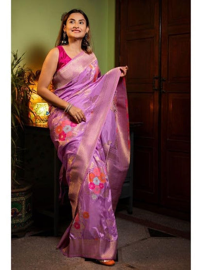 Vasthrlay Kanjivaram Classic Saree with decorative traditional design