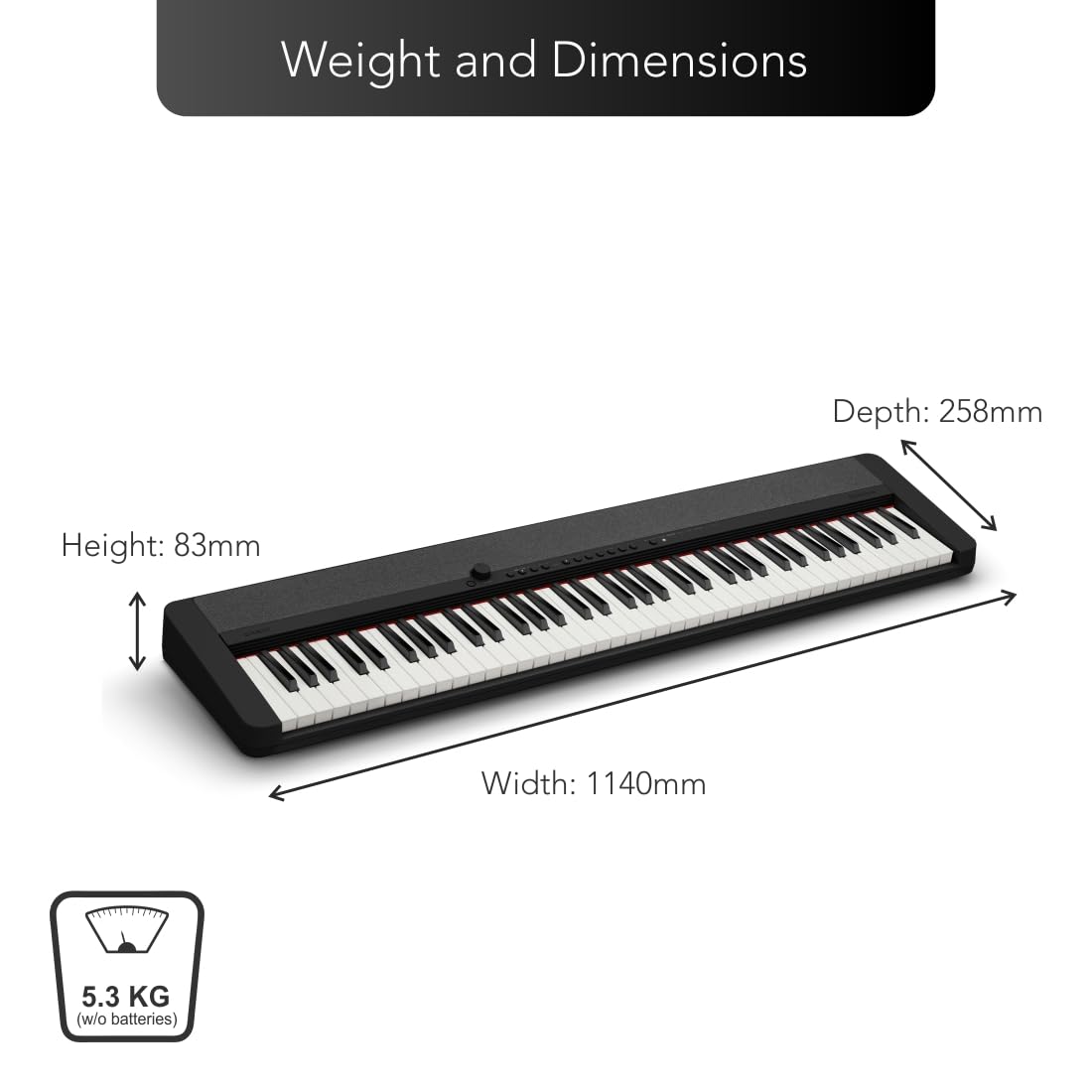 Casio CT-S1-76 76 Key Portable Keyboard with Touch Response