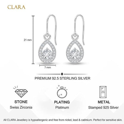 CLARA 925 Sterling Silver Drop Earrings Luna