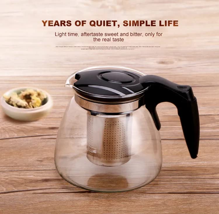 ZROY Enterprise Round Glass Tea Pot(Plastic Hadle) - PUSHMYCART