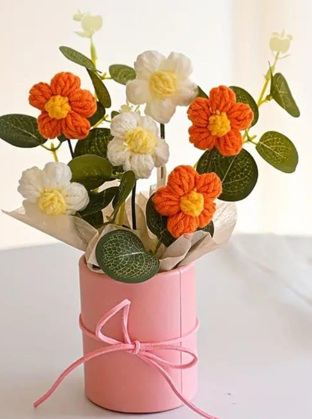 Artificial Crochet Flower Bouquet