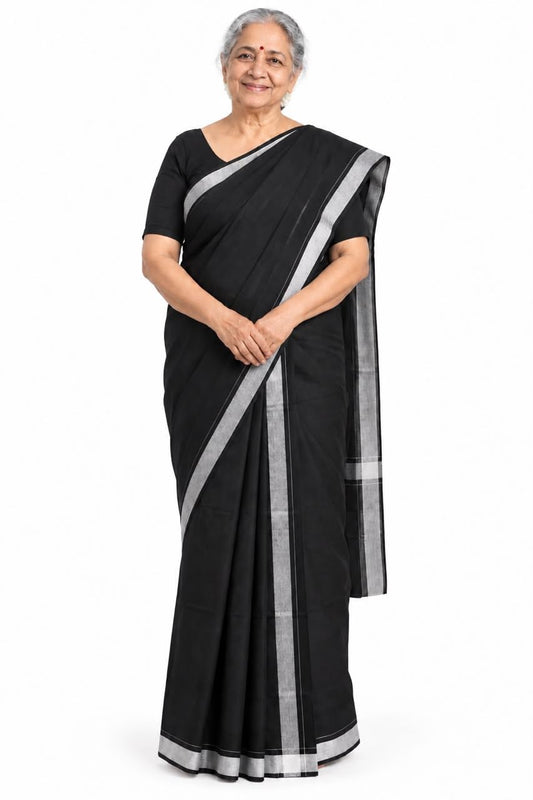 Dhevalankara Black Set Mundu for Women Ayyappa Vratham Collection