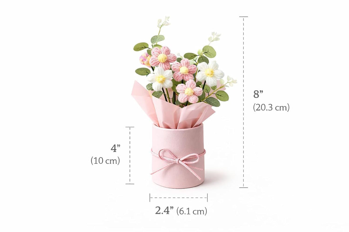 Artificial Crochet Flower Bouquet Handmade Cotton Flowers Bunch, Wedding, Festival - image 2
