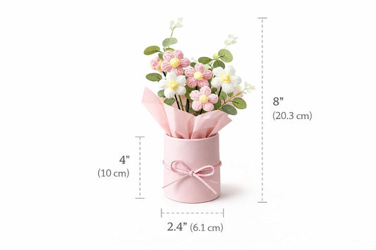 Artificial Crochet Flower Bouquet Handmade Cotton Flowers Bunch, Wedding, Festival - image 2