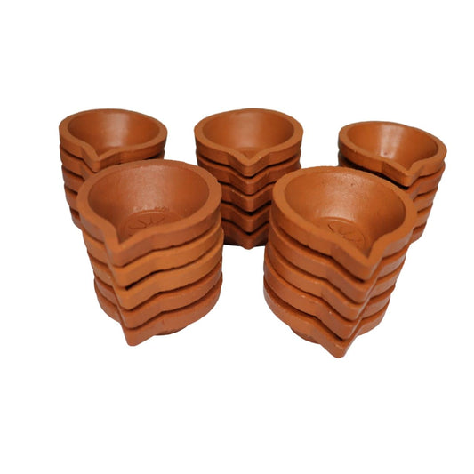 Sevvel Handmade Terracotta Clay Diya Agal Vilakku for Karthigai Deepam