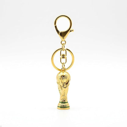 Gold Trophy Keychain for Kids, Mini Football Cup Charm, Metal Key Ring
