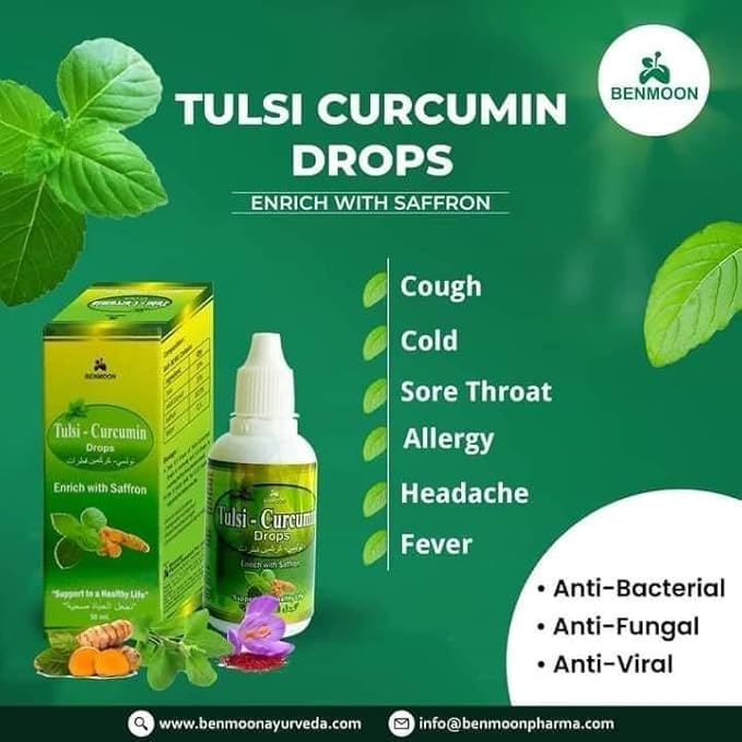 Benmoon Ayurveda Tulsi- Curcumin Drops