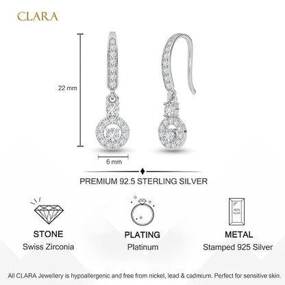 CLARA 925 Sterling Silver Drop Earrings Fina