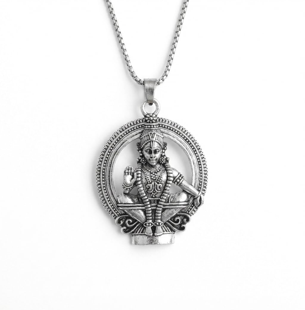 Japam Silver Plated Ayyappa Swamy Locket Necklace