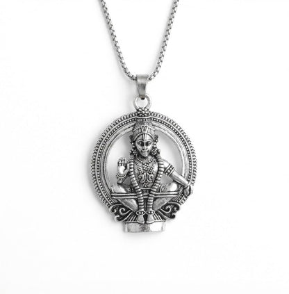 Japam Silver Plated Ayyappa Swamy Locket Necklace