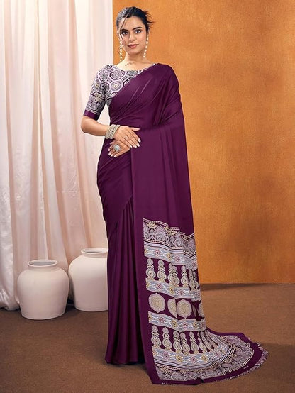 Vasthrlay Printed Saree in Classic with refined ethnic appeal