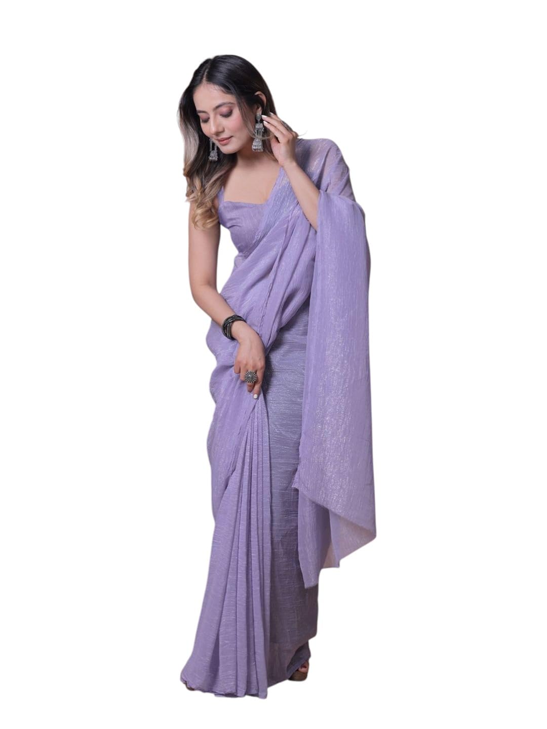 Vasthrlay Lavender Ethnic Traditional Saree for festive ethnic occasions