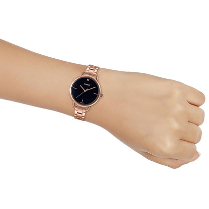 Casio Stainless Steel Analog Black Dial Womens Watch - Ltp-E415Pg-1Cdf (A1813)