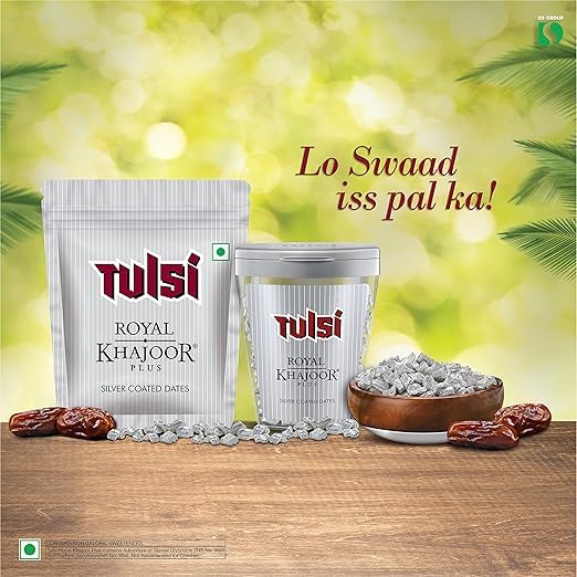 Tulsi Royal Khajoor Plus Silver Coated Dates 30 gm