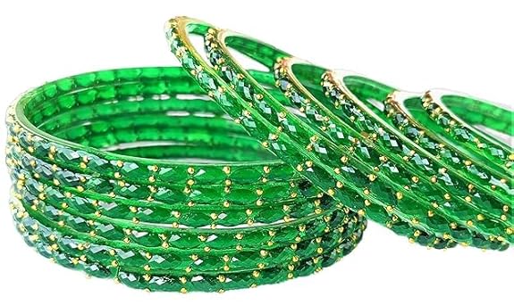 JPS Viral Kashmiri Ghungroo Gold-Plated Glass Bangles Set