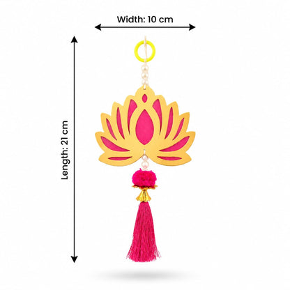 Jeevan Handicraft Pink Tassel Lotus Hanging