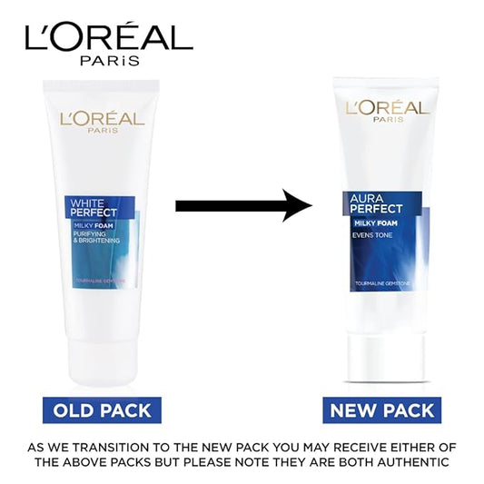 L'Oreal Paris Aura Perfect Milky Foam Facewash 100g - PUSHMYCART
