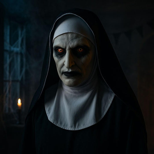 Wanna Party Halloween Nun Latex Mask with Black Scarf for Adults
