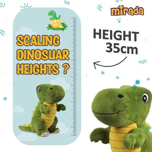 Mirada Super Soft Standing Green and Yellow Dinosaur Soft Toy for Boys/Kids/Girls - PUSHMYCART