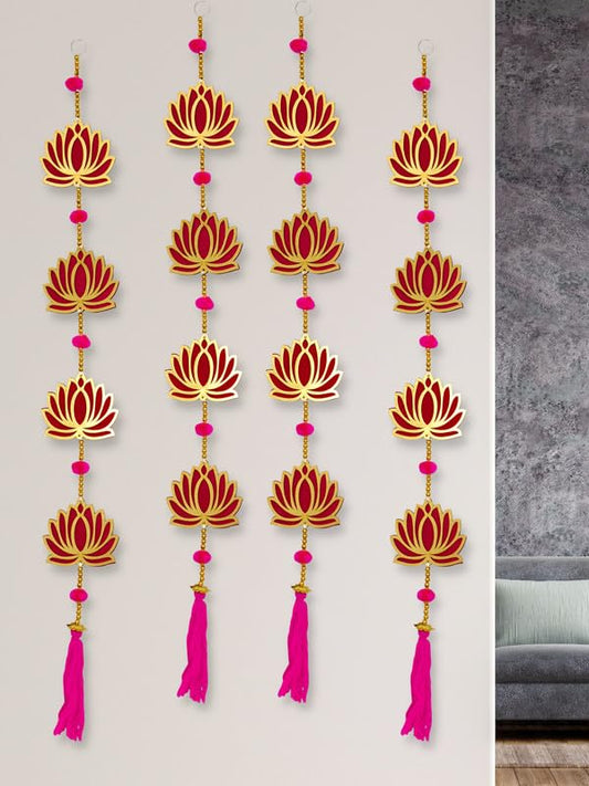 Wool Blend Lotus Wall & Door Hanging - PUSHMYCART