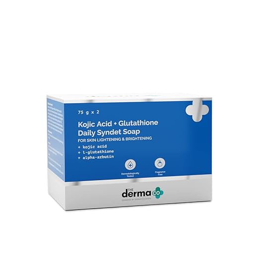 The Derma co Kojic Acid + Glutathione Daily Syndet Soap with LGlutathione &  Alpha Arbutin