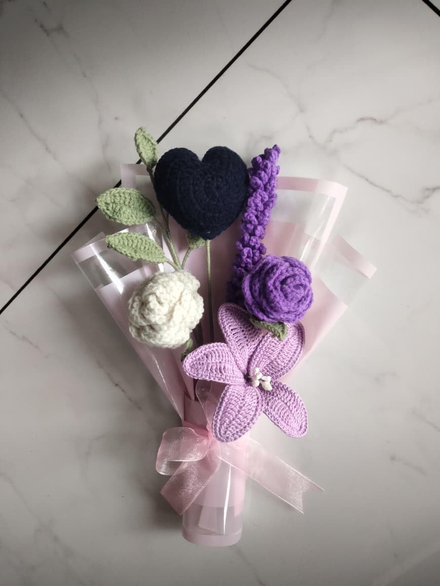 Handmade Crochet Flower Bouquet for Gifting - image 3