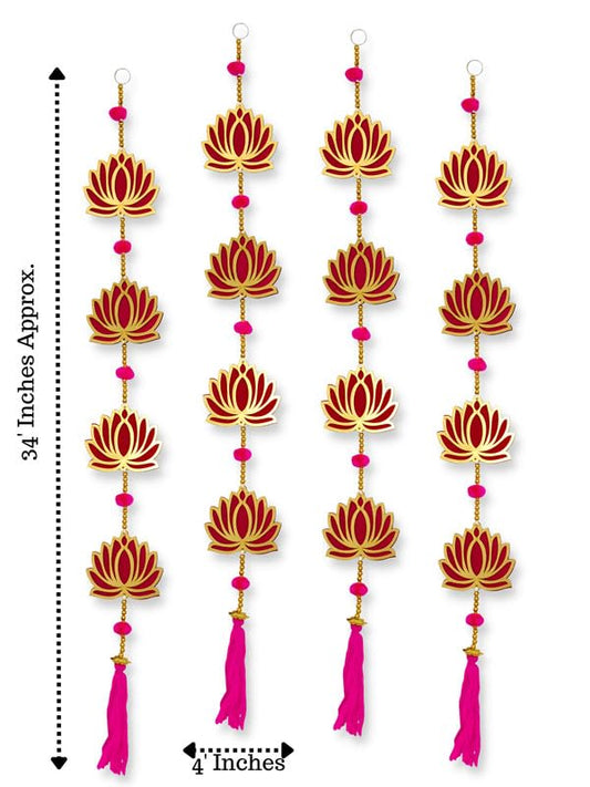 Wool Blend Lotus Wall & Door Hanging - PUSHMYCART