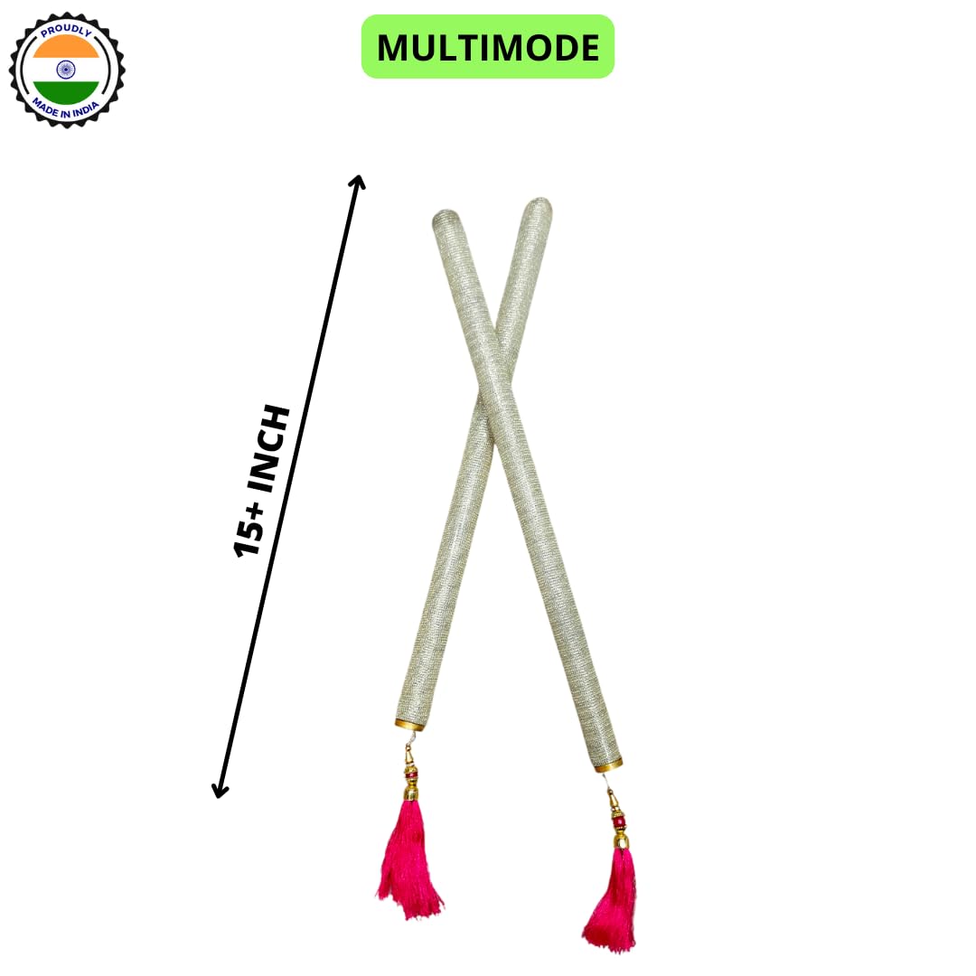 TechMax Solution LED Dandiya Sticks Rechargeable Glitter Finish 1 Pair