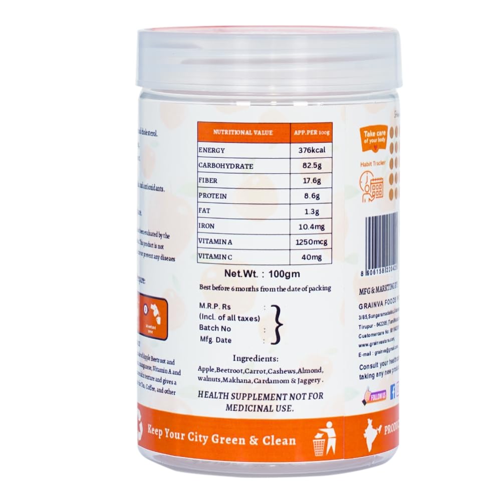 Grainva Nutri Mix ABC Malt Powder ingredients and nutrition label