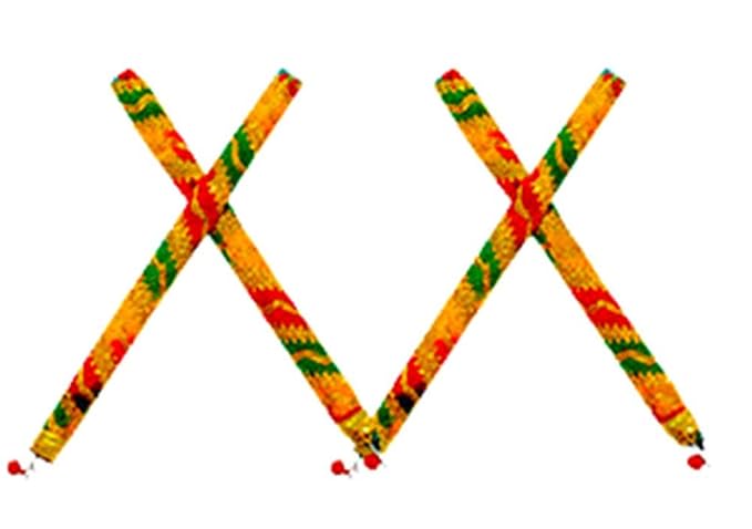 Avanti Creation Traditional Wooden Rajwadi Pairs Dandiya Sticks - PUSHMYCART