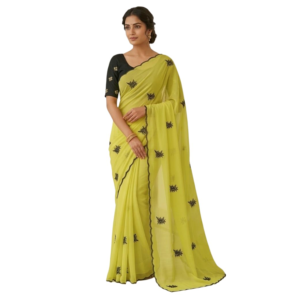 Vasthrlay Classic Georgette Embroidery Saree for festive ethnic occasions
