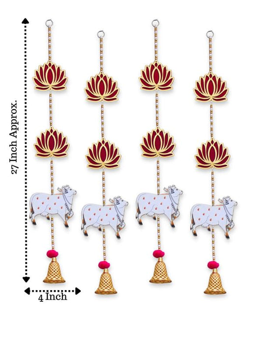 Lotus with Pichwai Cow Wall and Door Hanging - PUSHMYCART