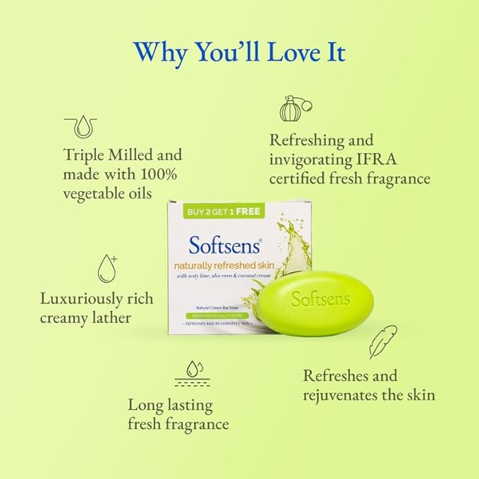 Softsens Naturally Refreshed Skin Cream Bar Soap - PUSHMYCART