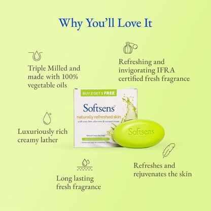 Softsens Naturally Refreshed Skin Cream Bar Soap - PUSHMYCART