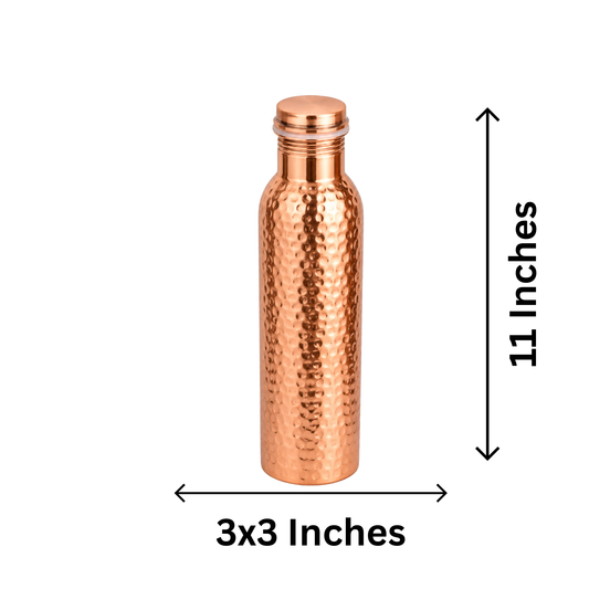Hammered Copper Water Bottle 1 liter