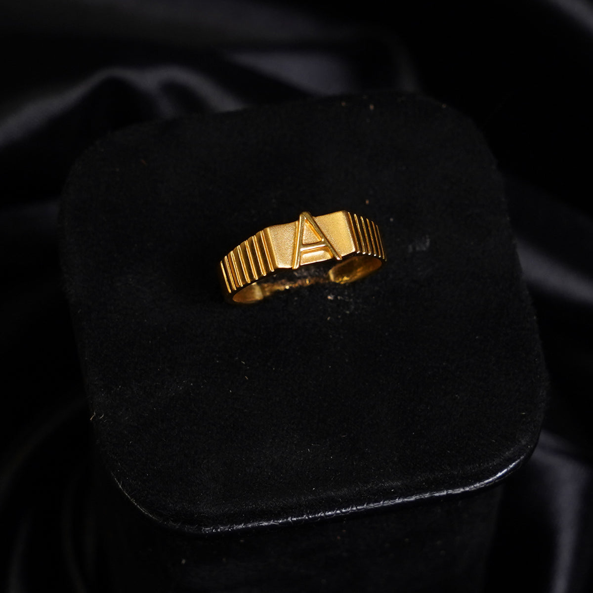Pure Gold Initial Letter A Ring 4.32g