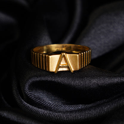 Pure Gold Initial Letter A Ring 4.32g