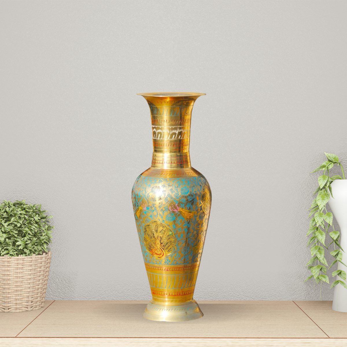 Brass Home And Garden Flower Pot 0.55Kg - PUSHMYCART