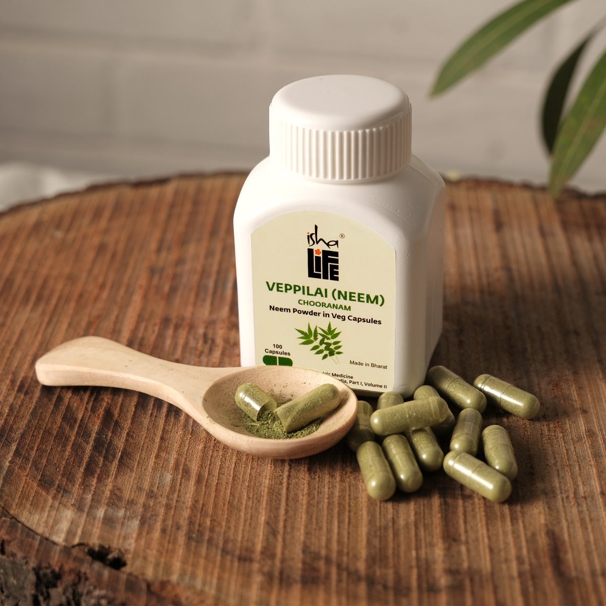 Isha Life Neem Powder in Veg Capsules 100pcs - PUSHMYCART