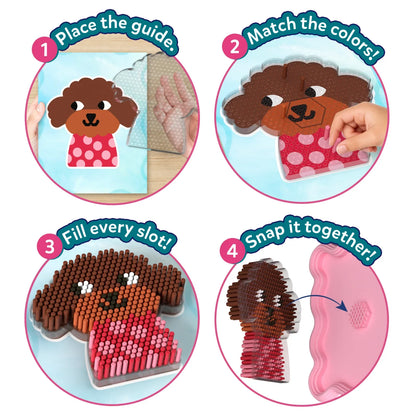 Skillmatics Stixels Puppy Wall Decor DIY 3D Pixel Art Kit Ages 7 and Up