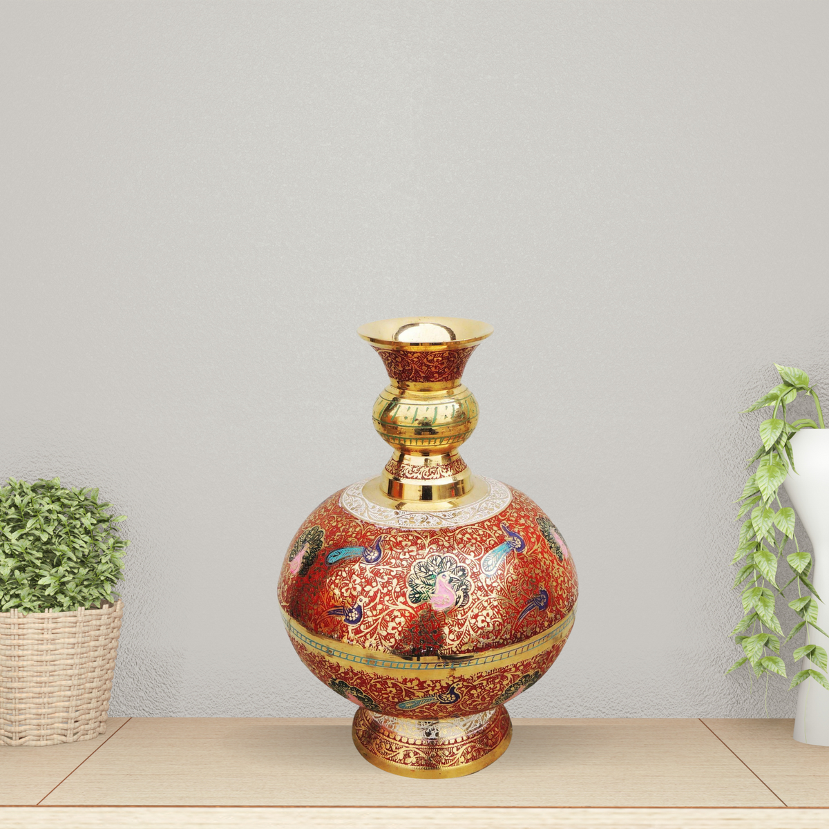 Brass Home And Garden Flower Pot 1.59Kg - PUSHMYCART